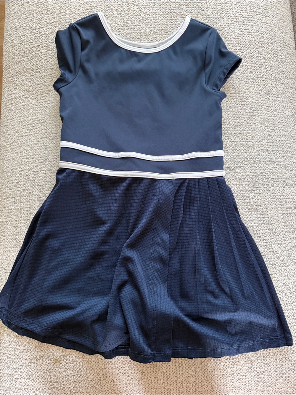 abercrombie kids Navy Athletic Dress with White Trim